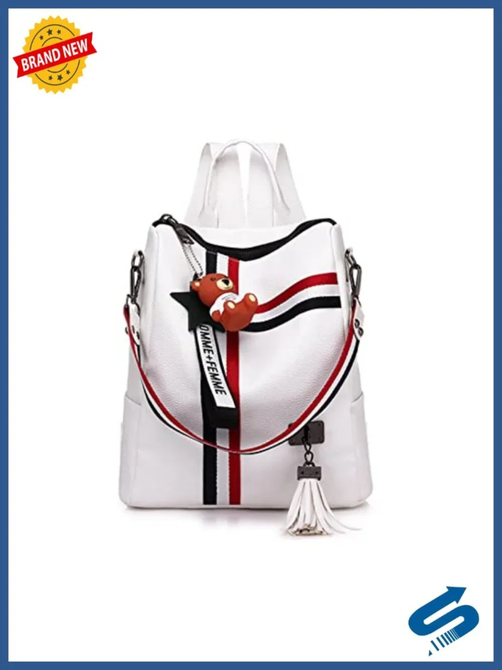 FANDARE Women Anti-Theft Waterproof PU Leather Backpack Laptop Daypack Travel